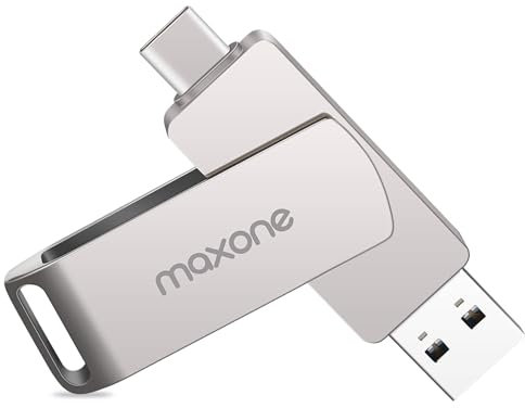 Maxone Flash Drive USB Type C Both 3.1 Tech - 2 in 1 Dual Drive Memory Stick High Speed OTG for Android Smartphone Computer, MacBook, Chromebook Pixel … (64GB, White)