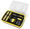 DNA Motoring Tools-00038 Allgemeines Handwerkzeug-Set mit Multi-Bit-Schraubendreher, Sechskantschlüssel, Schraubenschlüssel – Gelb/Schwarz Flachkopf-Werkzeugsatz
