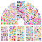 Leenou 3D Aufkleber für Kinder und Kleinkinder, 1000+ Geschwollen Stickers, Niedliche Verschiedene Set Buchstab en,Tier, Zahlen, Schmetterlinge, Dinosaurier und Mehr (18 Bogen)