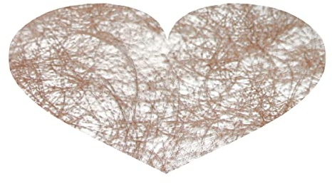 Platzset Sizoflor Herz 12 Stück Herzform Hochzeit Tischdeko Weihnachten Dekoration (Herz - 50x33cm, Kupfer)