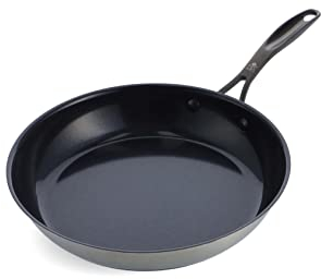 BK Ceramic Black Bratpfanne (28 cm), Edelstahl, gesunde keramische Antihaftbeschichtung, PFAS-frei, spülmaschinengeeignet, backofenfest, induktionsgeeignet, Schwarz
