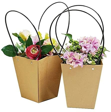Floral Box 17 x 20 x 11,5 cm - 20 pezzi - Borsa Vaso Bouquet in Cartoncino Impermeabile - Confezione Fiori per Fioristi - MC Grafiche