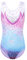 ZNYUNE Gymnastikanzug für Mädchen, einteilig, bunt glitzernd, Tanzen, Ballett, Gymnastik, Sport, Farbe B279 Farbverlauf-Blau, Weiß-Pink-Blau 8A