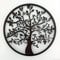 Beautiful Circular 60cm Tree of life wall art screen in rustic metal finish corded border WA15
