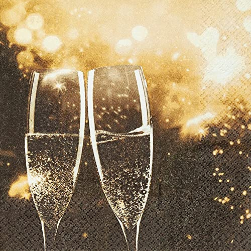 20 Servietten Ansto?en auf eine sch?ne Zeit | Silvester | Hochzeit | Fest | Feier | Weihnachten | Tischdeko | Decoupage | Serviettentechnik 33x33cm
