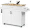GiantexUK Kitchen Island Cart, Rolling Storage Serving Trolley with Large Drawer, Adjustable Shelf and Towel Rack, Utility Storage Cabinet Unit for Kitchen Dining Room (White)
