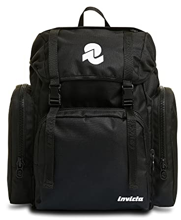 Invicta Rucksack ECO 96%,schwarz, Rucksack aus nachhaltigem Stoff, Praktisch & Unisex, mit Laptopfach bis 14'', Büro, Uni, Arbeit; Reise, Sport&Freizeit; italienisches Design, MONVISO X
