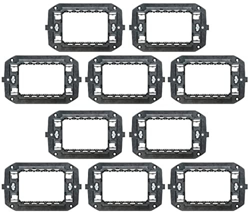 ECI ELETTROFORNITURE 10PZ Gewiss GW16803 Supporto 3 Moduli Chorus, Nero