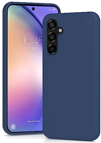 YATWIN Silicone Case for Samsung Galaxy A54 5G, Soft-Touch, Shockproof, DustProof, Antiskid Full Body Armour Phone Cover for Samsung Galaxy A54 5G - Dark Blue