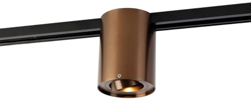 Qazqa Modern Schienenleuchte für Schienensystem - Iconic Rondoo Up - Dunkelbronze, Rund, 9.6cm, Ideal als Küche lampe und