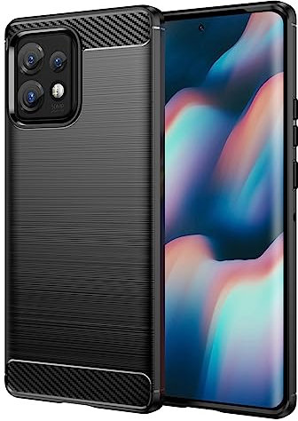 SCL Custodia per Moto Edge 40 Pro Case Motorola Edge 40 Pro Case [nera], protezione in gel effetto fibra di carbonio, anti graffio, anti collisione, compatibile con Motorola Edge 40 Pro