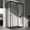 doporro Box Doccia 120x75cm, Box Doccia a Soffietto Cabina Bagno in Cristallo Trasparente con Porte Scorrevoli Ravenna16K Plus, Nero