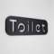 NOIR.DESIGN® Black Toilet Sign – Self-Adhesive Unisex Restroom Door Plaque for Home, Office & Hotels (Black 'Toilet' Word)