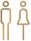 YTFSKFUI Panneau de toilette en laiton massif, style minimaliste, décoration de toilettes avec dos adhésif pour hôtel, bureau, maison, restaurant