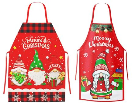 TGFIX Delantal Navideño Galletas Delantal de Cocina Navideño para Fiesta Navideña Delantal de Cocina Navideño para Decoración Navideña Regalos Madre Mujer Chef