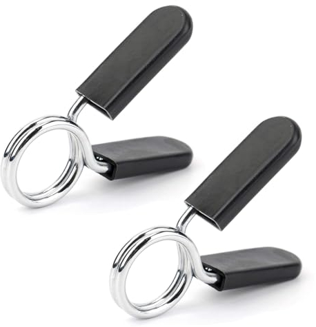BCBF 2 Pezzi 25 Mm Collare con Bilanciere,per Bilanciere con Chiusura a Molla, Morsetti per Bilanciere, Chiusura a Molla in ABS, per Sollevamento Pesi, Allenamento di Forza, Fissaggio a Manubri Corti