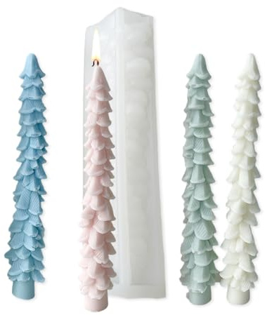 Cestony 3D Tannenbaum Weihnachtsbaum Form Silikon Kerzenformen für die Herstellung von Kerzen, Harz, Stumpen, Aromatherapie, Kerzen, Wachs, Seife, Blume, Exemplar, Ton, Handwerk, Desktop-Dekoration