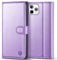 Kuafcase Compatible for iPhone 11 Pro Case with 4 Card Slots Magnetic Closure Kickstand Shockproof Protective Phone Case Compatible for iPhone 11 Pro - Light Purple