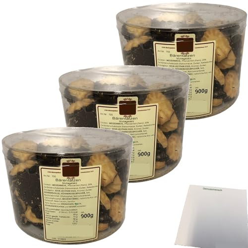 Esser Bären-Tatzen Kekse mit Schokolade 3er Pack (3x900g Runddose) + usy Block