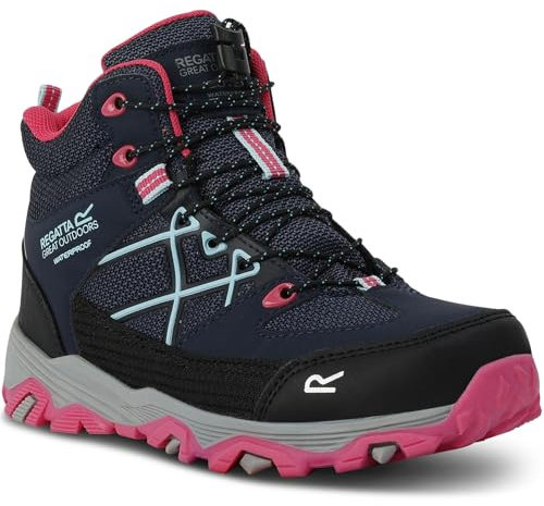 Regatta - Bottines de Marche Samaris - Enfant (37 FR) (Bleu Marine/Rose Fluo)