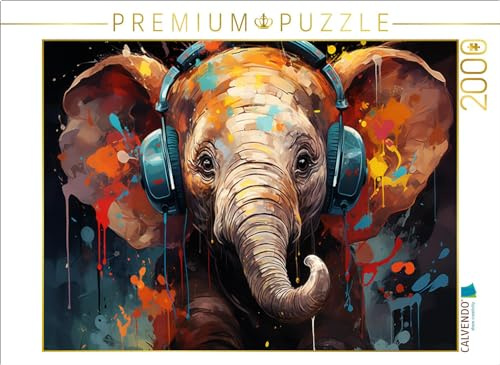 CALVENDO Puzzle ElefantenTrompete | 2000 Teile Lege-Größe 90 x 67 cm Foto-Puzzle für glückliche Stunden