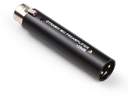 Btuty Préampli micro en ligne Amplificateur à faible bruit Port de connexion XLR pour microphone dynamique Performance sur scène Karaoke Divertissement Transmission depuis