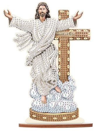 DCIDBEI Diamant Peinture Décoration de Table Jésus 13x18cm 5D DIY Diamond Painting Ornements DIY Diamant Peinture Kits Perle Photos Adultes Peinture par Numéros Adultes Fait Main Ornement Décoratif