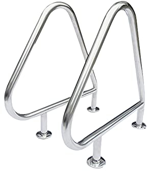 Generic Schwimmbad-Handlauf, 304 Edelstahl-Schwimmbadgeländer, korrosionsbeständiger Pool-Handlauf, verwendet für Innen- und Außenpool-Wandhandläufe (Silber 90 cm)