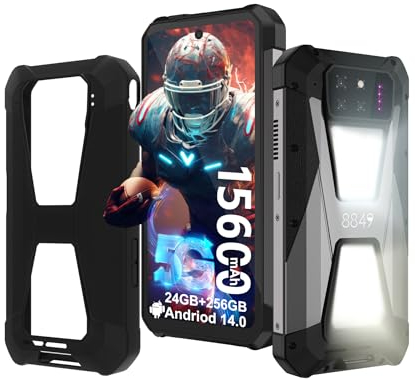 8849 Tank 3s 5G Teléfono Movil Resistente, Android 14 Móvil Irrompible con Proyector, 24GB+256GB, 15600mAh Batería 6,79'' Rugged Smartphone Resistente, Luz de Camping doble/1TB Ampliable/OTG/GPS