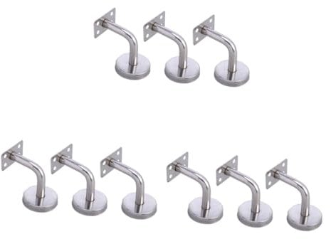 Gadpiparty 9 Stk Halterung für Armlehnen Geländerhalterungen treppenhandlaufhalterungen Schienen Treppengeländerhalterung kabelhalter Handlauf Unterstützung Treppengeländer Halterung Silver