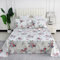Usfivefam Twin Pink Floral Bed Sheet Set- Vintage Rose Dark Blue Leaf White Printed Bed Sheets, 4Pcs Chic Flower Farmhouse Soft Brushed Microfiber Deep Pocket Dorm Bedding Set