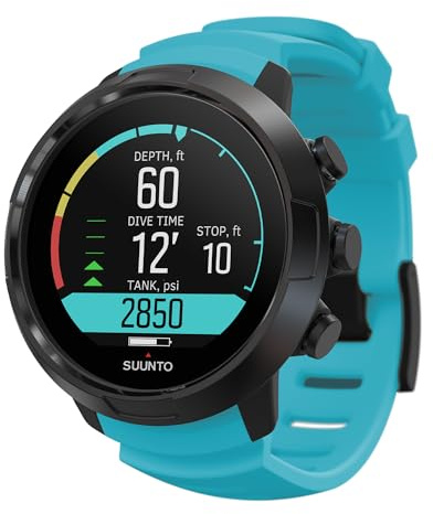 SUUNTO D5 - Computer subacqueo con schermo a colori e cinghie intercambiabili, colore: blu acqua