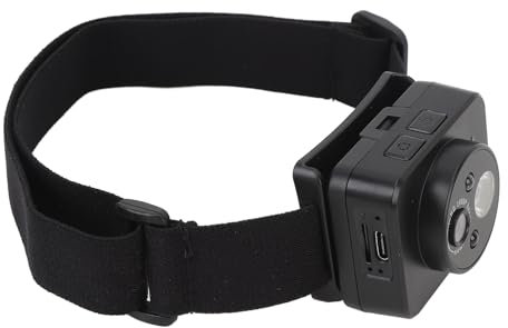 Akozon Videocamera da Azione Montata Sulla Testa 2MP 1080P Videocamera Indossabile con Faro LED con Rilevamento Intelligente per la Lettura Notturna del Campeggio