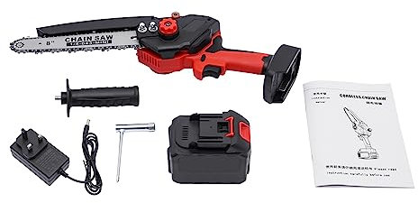 8 inch Mini Chainsaw Cordless Brushless with 4500mah Battery, Chain Adjustment, Protective Baffle and Auto-Oil System Portable Electric Chainsaw for Forest Harvesting, Cutting Wood and Pruning