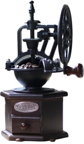 Macinacaffè manuale - Macinacaffè manuale in legno, antico mulino vintage con regolatore poligonale per spezie, noci, erbe per migliorare il gusto, l'acidità e la finitura