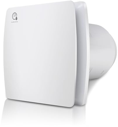Monucep Badlüfter 100 mm mit Feuchtigkeitssensor & Nachlauf & Rückstauklappe, Leiser Abluftventilator, 12W Wandventilator für Badezimmer und WC