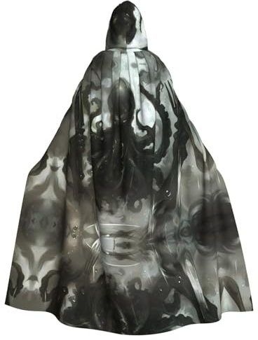 POEZJZW Squid With Knife And Fork Pattern Hooded Cloak Robe Costume For Adult Men Women Christmas Hoodies Cape Cosplay Costumes