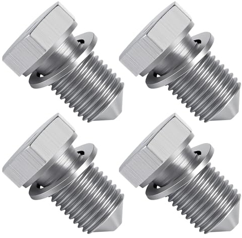 4 Stück Ölablassschraube mit Dichtring,Ölablassschraube m14x1,5,Öl ablassen Schraube,Ölwanne Ablassschraube für VW Sagitar Magotan Golf Bora N90813201 N90813202 N91101401