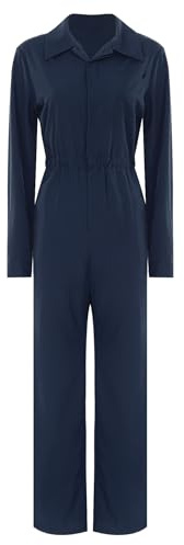 Monduelle Damen Arbeitsoverall Schutzanzug Blaumann Overall Jumpsuit Werkstatt Arbeitsanzug Coverall Mechaniker Arbeitskleidung Marine Blau S