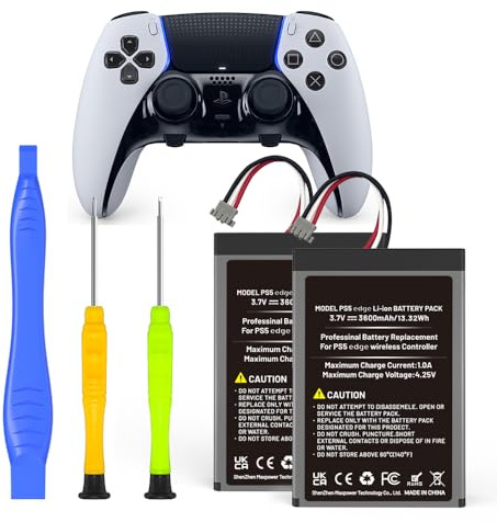 2026 Upgraded Akku für PS5 Edge Controller Ersatzakku, 2 Pack 3600mAh Hoher Kapazität Wiederaufladbarer PS5-Akku für PlayStation 5 Dualsense Edge Controller mit Werkzeugsatz