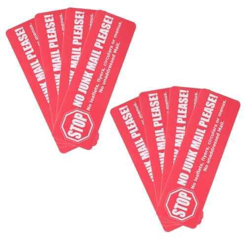 TIDTALEO 8pcs Mailbox Labels Mailbox Warning Self-adhesive Reminder Sign for Home and Business 3.74x1.18x0.04in Weatherproof Vinyl Easy Peel Stick Application No Direct Mail Sticker Caution