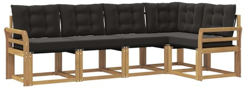 vidaXL Outdoor-Sofagarnitur mit Kissen 5 pcs Weiß und Schwarz, Moderne Garten-Sofaset, wetterfestes Möbel, Bequeme Liege, stilvolles Outdoor-Sitzen für Entspannung
