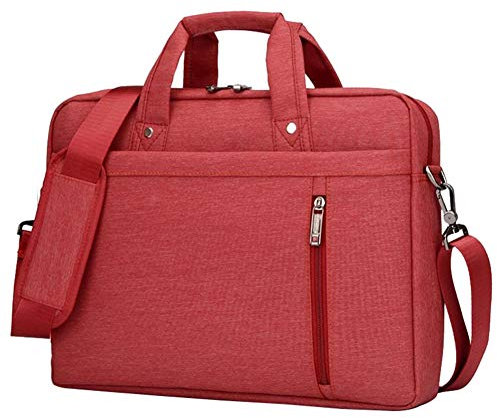 HotYou Sac à Main en Nylon Sacoche Porte Documents Serviettes Pochette pour Ordinateur Portable 15 Pouces, Version 2 Rouge