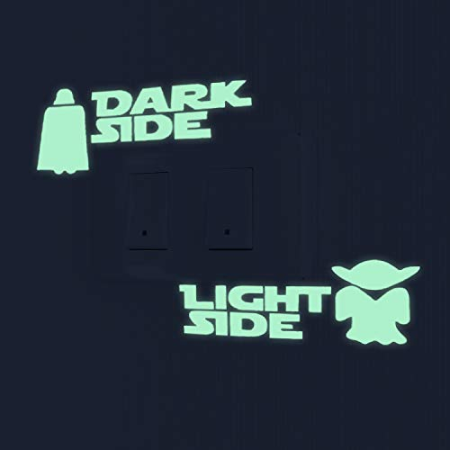 Nacnic Star Wars Leuchtsticker Wandaufkleber. Fluoreszierende Yoda Light Side und Darth Vader Dark Side Wandstickers. Leuchtaufkleber Wanddekoration für Kinder Schlafzimmer, Hauszimmer, Geschäfte