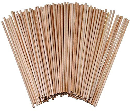 100 Wood Dowel Rods Sticks 20cm Long x 3mm Diameter Craft Supplies Garden Plants Cakes Party