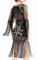 Babeyond 1920er Jahre Flapperkleid lange Fransen Gatsby Kleid Roaring 20er Jahre Pailletten Perlenkleid Vintage Art Deco Kleid - Schwarz - X-Groß