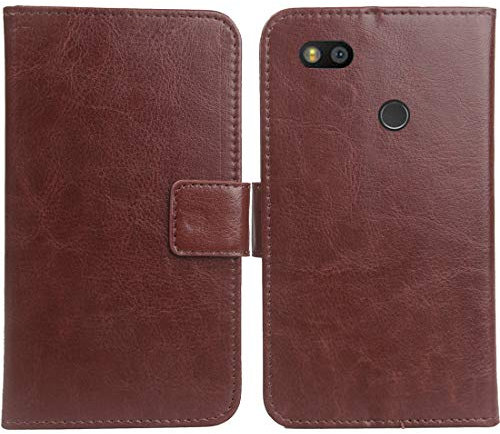 Gukas PU Leder Tasche Hülle Für Fairphone 3/3+ / 3 Plus 5.65 Handy Flip Lederhülle Handyhülle Brieftasche Schutz Case Cover Etui (Braun)