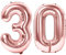 Siumir Zahlenballons Roségold Number Folienballons Zahl 30 Riesenzahl Luftballons für Geburtstag, Hochzeit, Jubiläum Party Dekoration