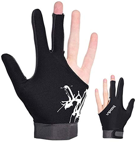 Zeaye 1PCS elastischer Lycra-Drei-Finger-Displayhandschuh, der für Billardschießen und Billard-Sportarten verwendet wird, die von der linken und rechten Hand getragen werden