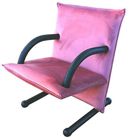 Generico Fauteuil en velours années 80 vintage moderne, design Burkhard vogtherr – rose